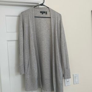 100% cashmere relaxed open cardigan